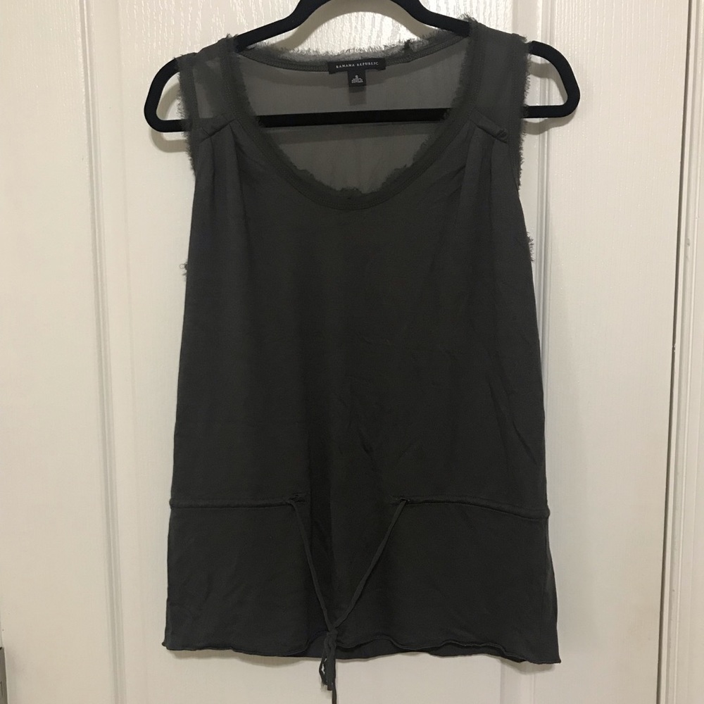Banana Republic Army Green Sleeveless Top